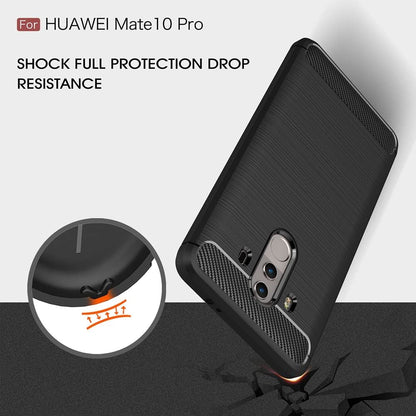 Fodral för Huawei Mate 10 Pro, Techsuit, Kolfiber, Svart