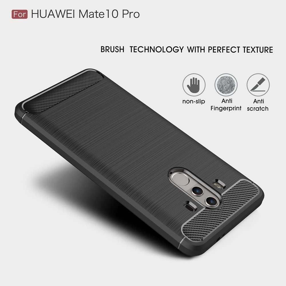 Fodral för Huawei Mate 10 Pro, Techsuit, Kolfiber, Svart