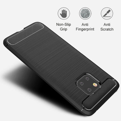 Fodral för Huawei Mate 20 Pro, Techsuit, Kolfiber, Svart