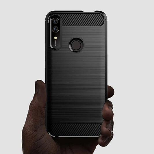 Fodral för Huawei P Smart Z, Techsuit, Kolfiber, Svart