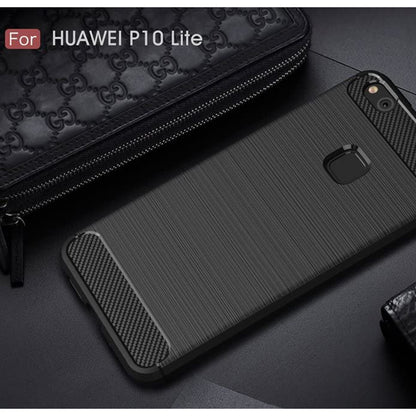 Fodral för Huawei P10 Lite, Techsuit, Kolfiber, Svart