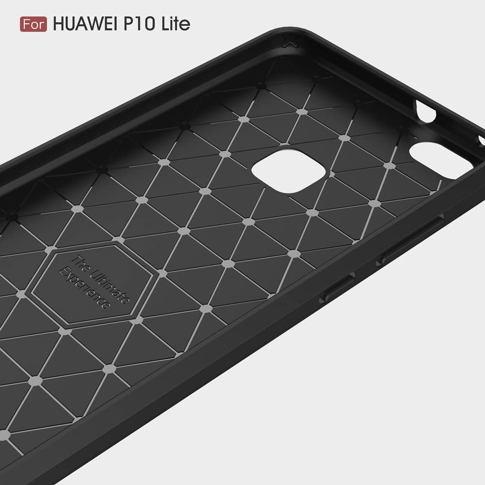 Fodral för Huawei P10 Lite, Techsuit, Kolfiber, Svart