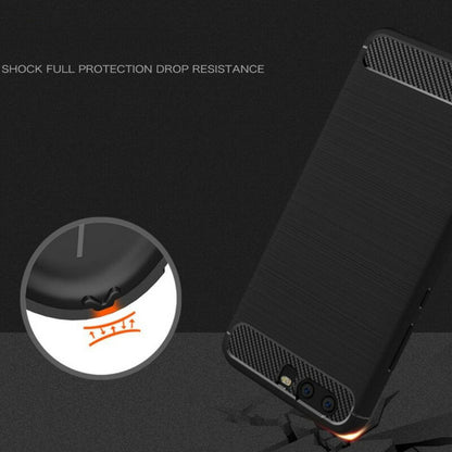 Fodral för Huawei P10 Plus, Techsuit, Kolfiber, Svart