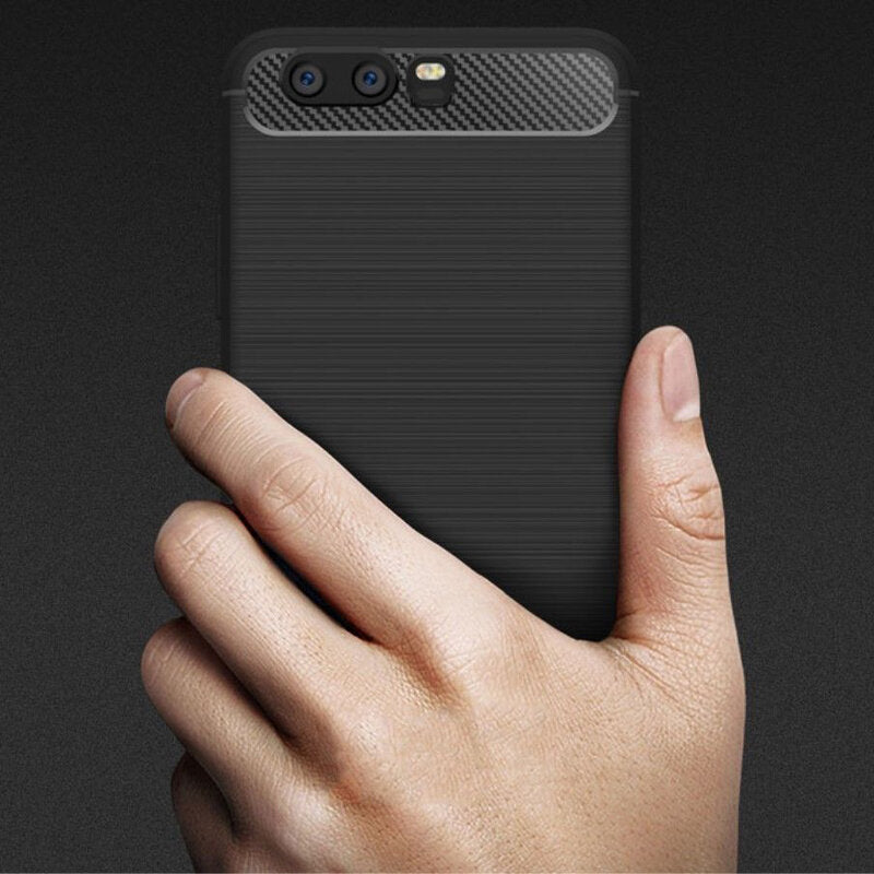 Fodral för Huawei P10 Plus, Techsuit, Kolfiber, Svart
