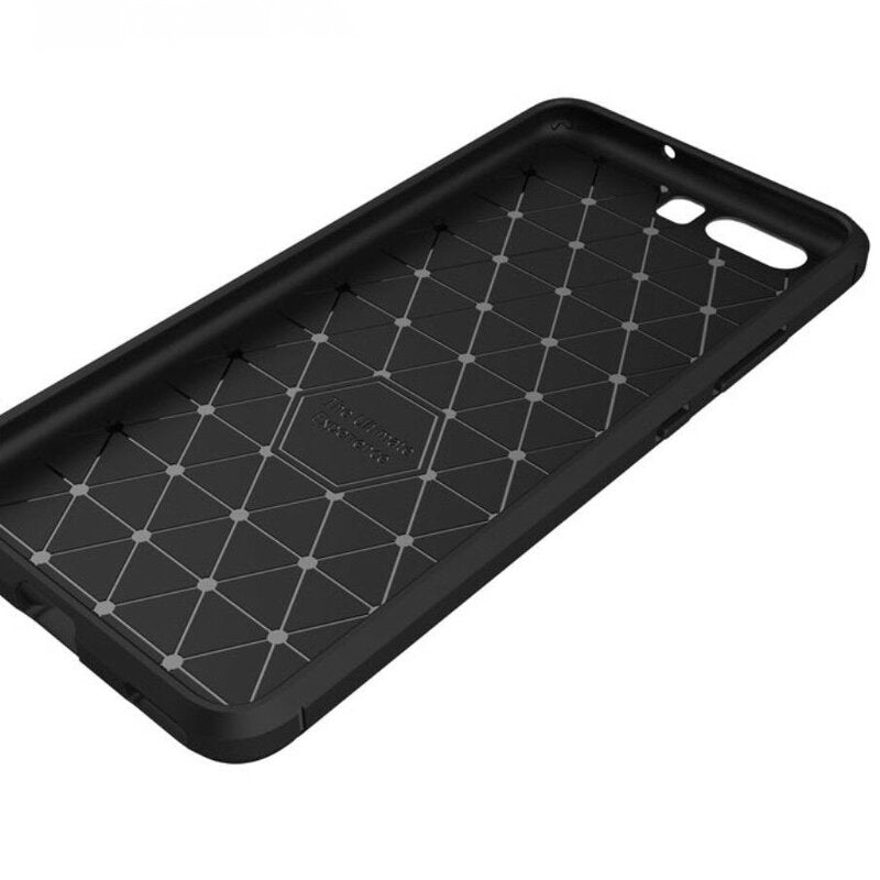 Fodral för Huawei P10 Plus, Techsuit, Kolfiber, Svart