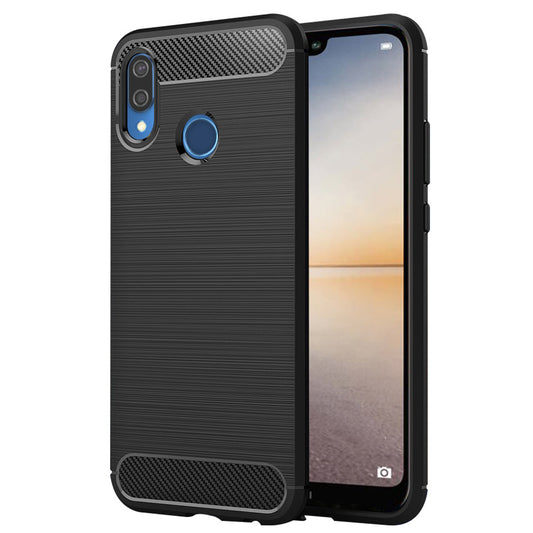 Fodral för Huawei P20 Lite, Techsuit, Kolfiber, Svart