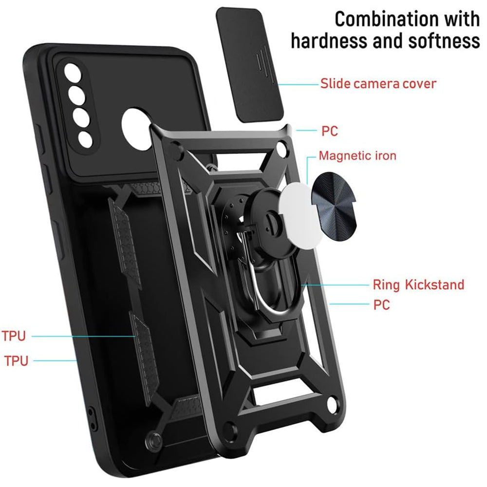 Fodral för Huawei P30 lite New Edition / P30 lite, Techsuit, CamShield, Svart
