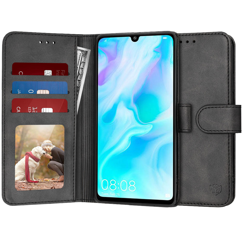 Fodral för Huawei P30 lite New Edition / P30 lite, Techsuit, Diary Book, Svart
