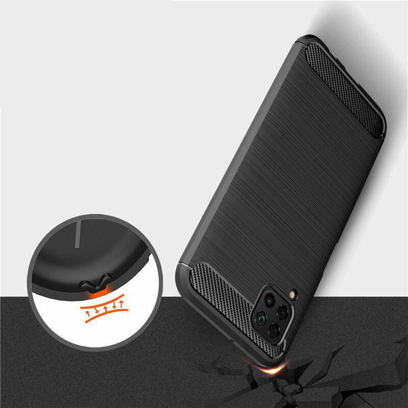 Fodral för Huawei P40 lite 4G, Techsuit, Kolfiber, Svart