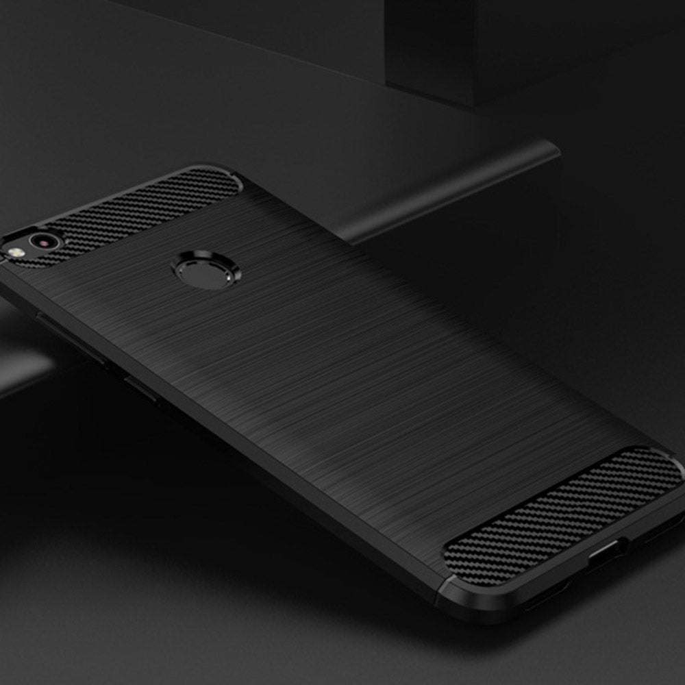 Fodral för Huawei P9 Lite (2017) / P8 Lite (2017), Techsuit, Kolfiber, Svart