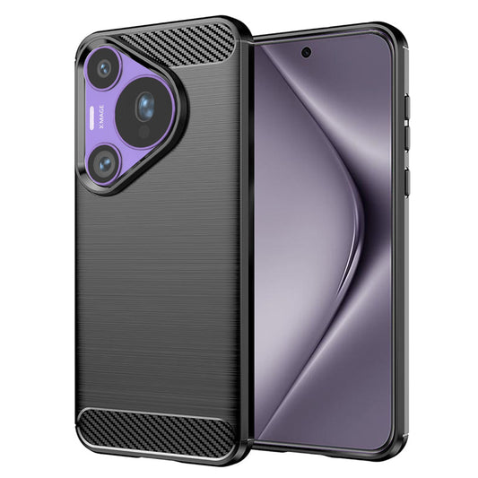 Fodral för Huawei Pura 70 Pro, Techsuit, Kolfiber, Svart