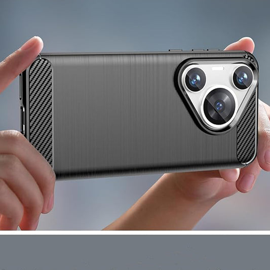Fodral för Huawei Pura 70, Techsuit, Kolfiber, Blå