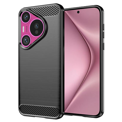 Fodral för Huawei Pura 70, Techsuit, Kolfiber, Svart
