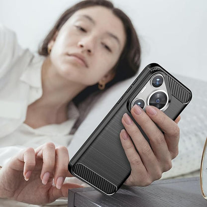 Fodral för Huawei Pura 70, Techsuit, Kolfiber, Svart