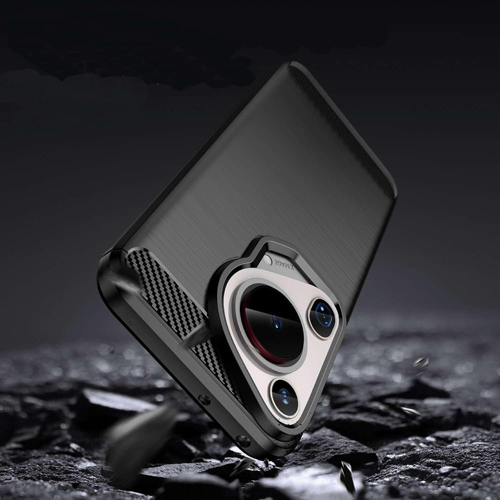 Fodral för Huawei Pura 70 Ultra, Techsuit, Kolfiber, Blå