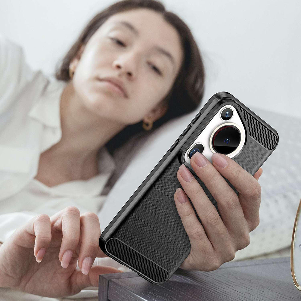 Fodral för Huawei Pura 70 Ultra, Techsuit, Kolfiber, Blå