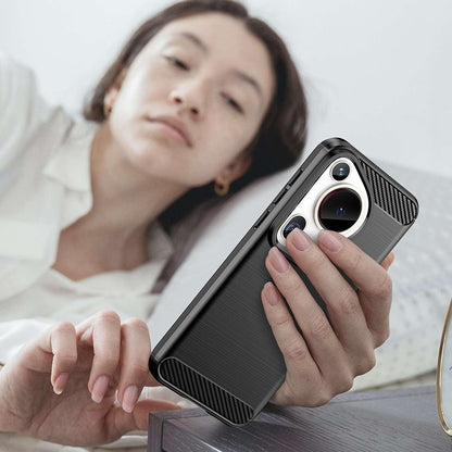 Fodral för Huawei Pura 70 Ultra, Techsuit, Kolfiber, Blå