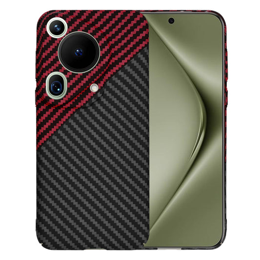 Fodral för Huawei Pura 70 Ultra, Techsuit, Carbonite FiberShell, Svart Röd