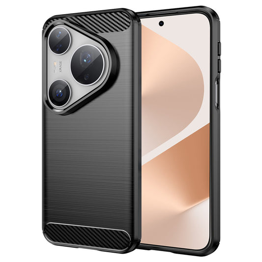 Fodral för Huawei Pura 80 Pro / Pura 80 Ultra, Techsuit, Kolfiber, Svart