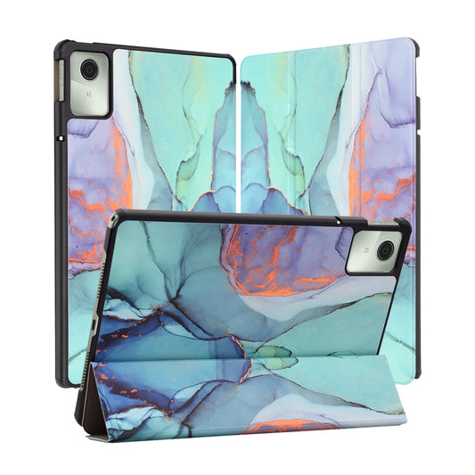 Fodral för Lenovo Tab M11, Techsuit, FoldPro Green Time, Flerfärgad