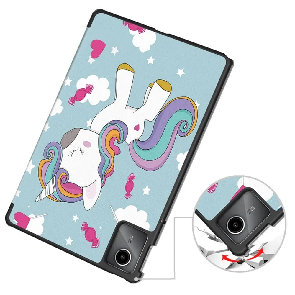 Fodral för Lenovo Tab M11, Techsuit, FoldPro Unicorn, Flerfärgad