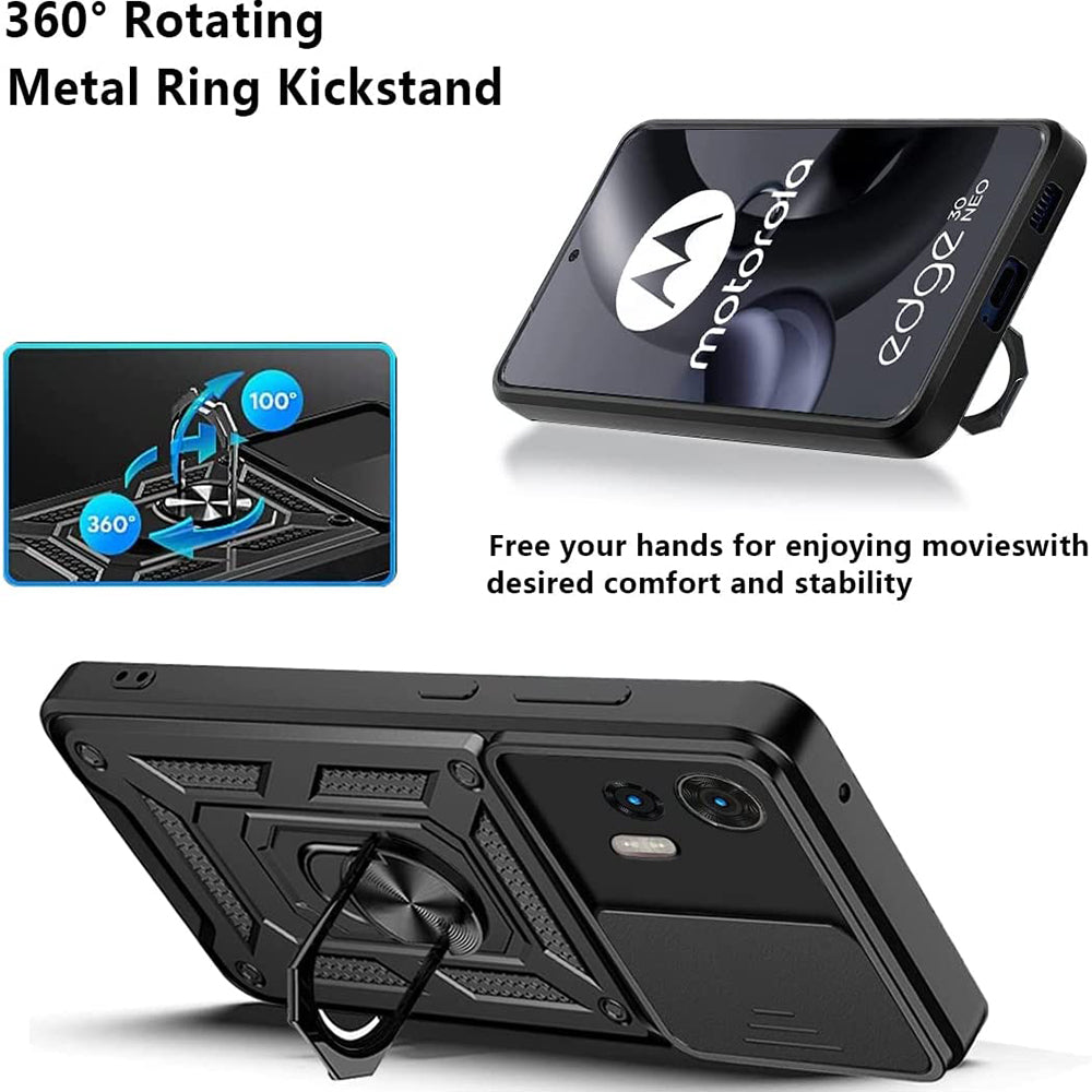Mobilskal för Motorola Edge 30 Neo, Techsuit, CamShield, Svart
