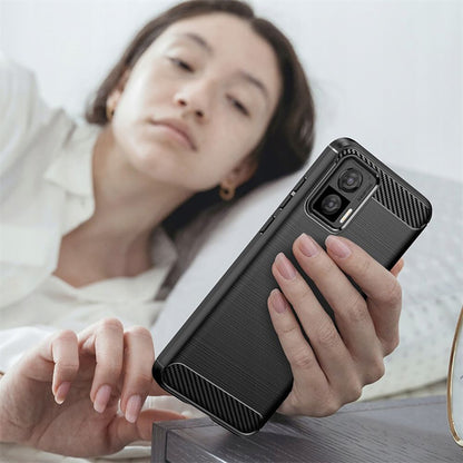 Mobilskal för Motorola Edge 30 Neo, Techsuit, Kolfiber, Svart