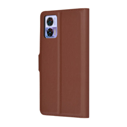 Fodral för Motorola Edge 30 Neo, Techsuit, Leather Folio, Brun