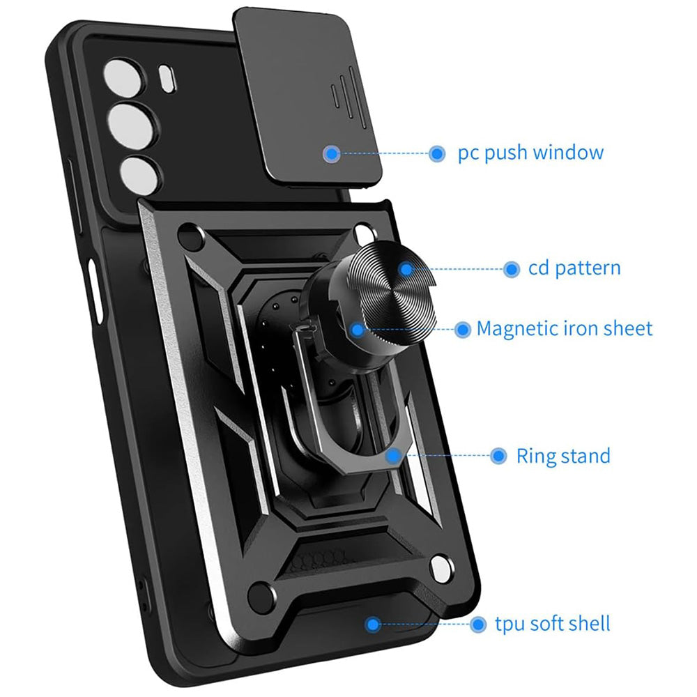 Fodral för Motorola Edge 30, Techsuit, CamShield, Svart