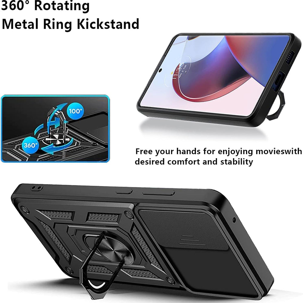 Fodral för Motorola Edge 30 Ultra, Techsuit, CamShield, Svart