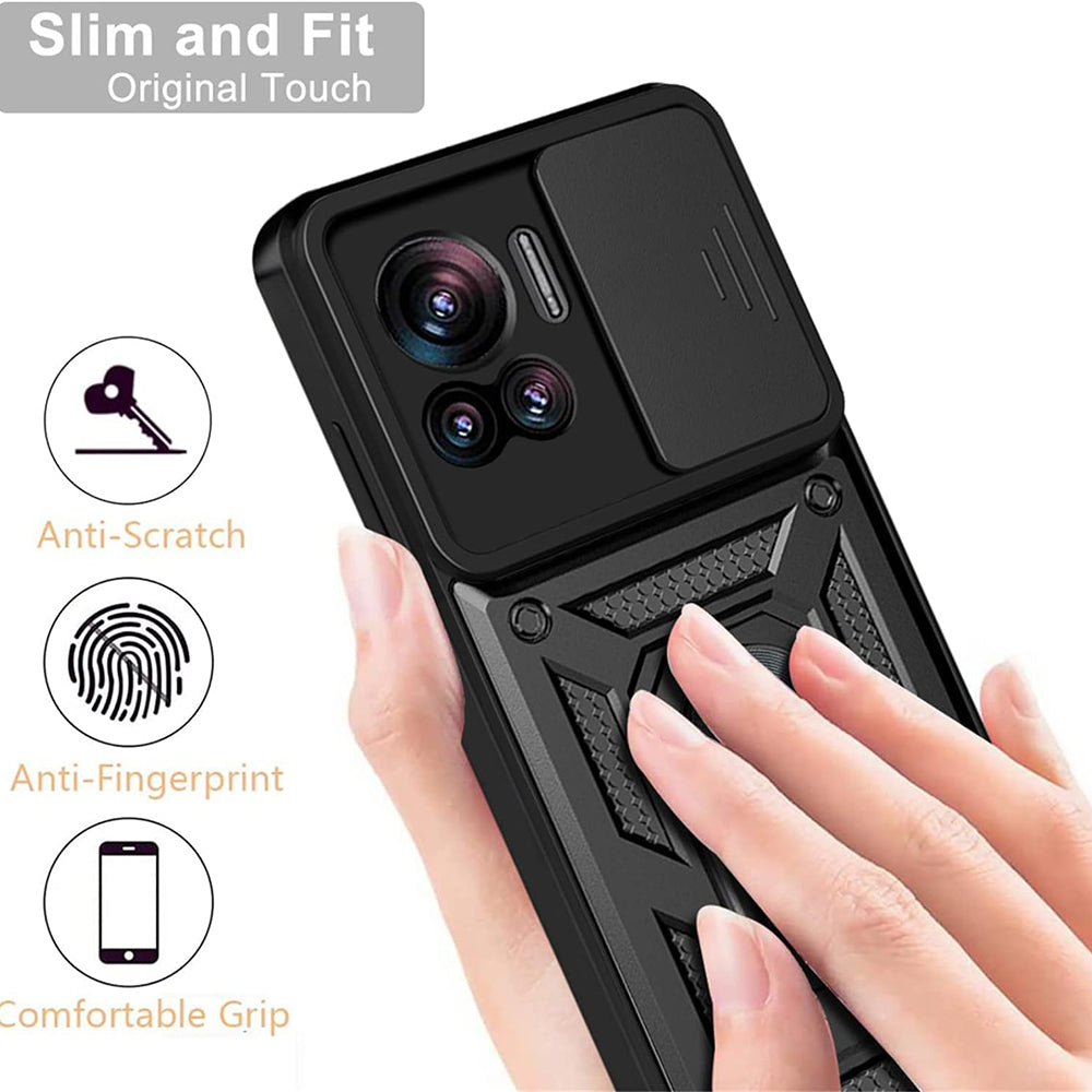 Fodral för Motorola Edge 30 Ultra, Techsuit, CamShield, Svart