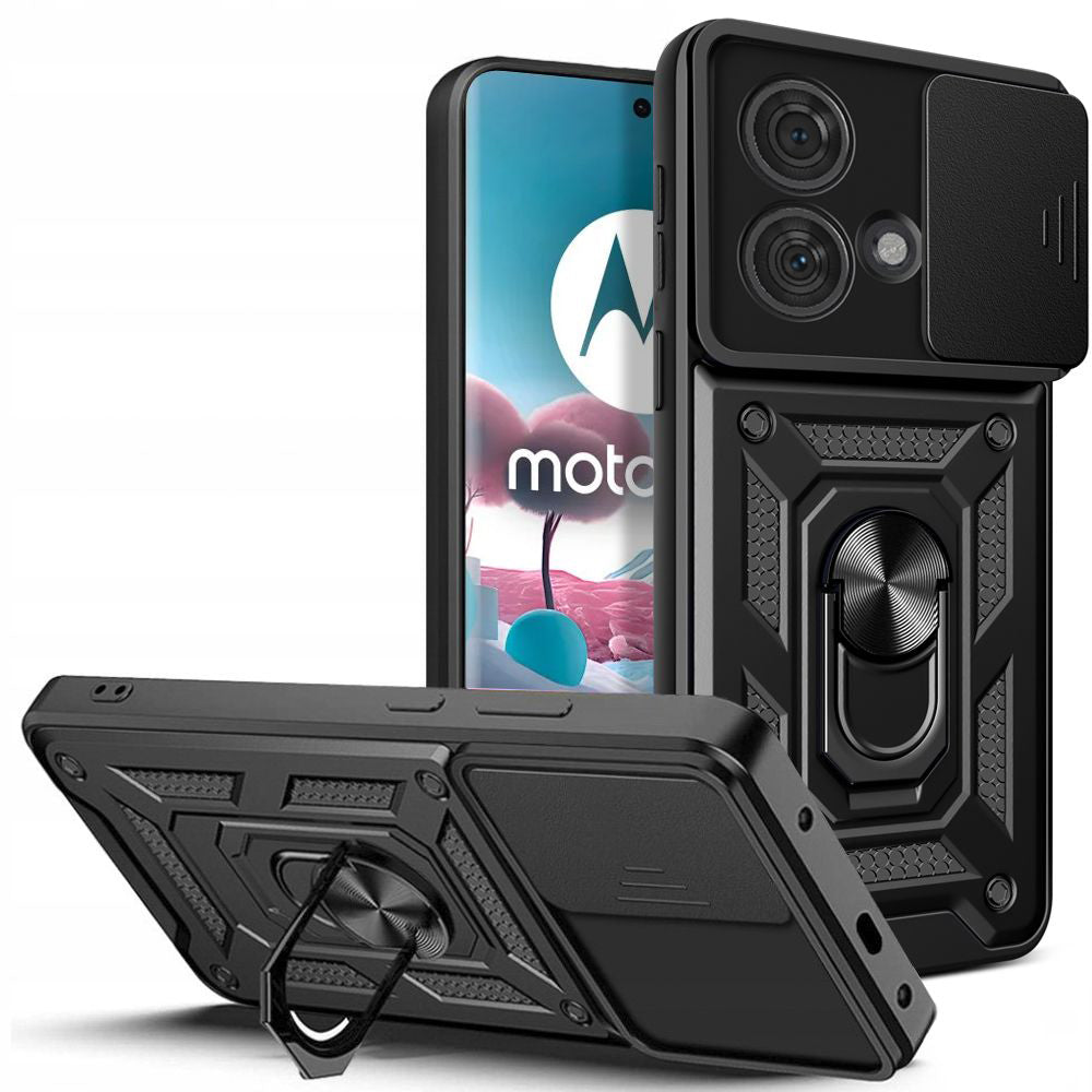 Mobilskal för Motorola Edge 40 Neo, Techsuit, CamShield, Svart
