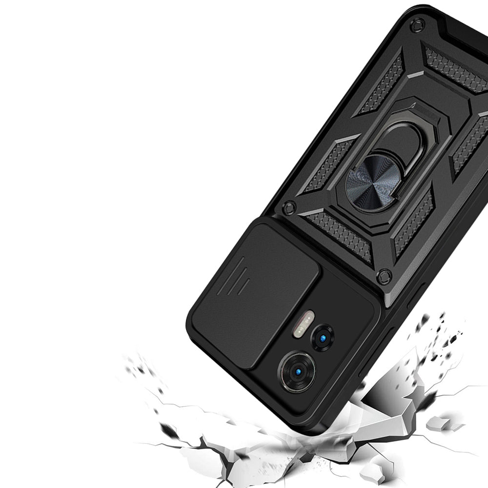 Mobilskal för Motorola Edge 50 Fusion, Techsuit, CamShield, Svart