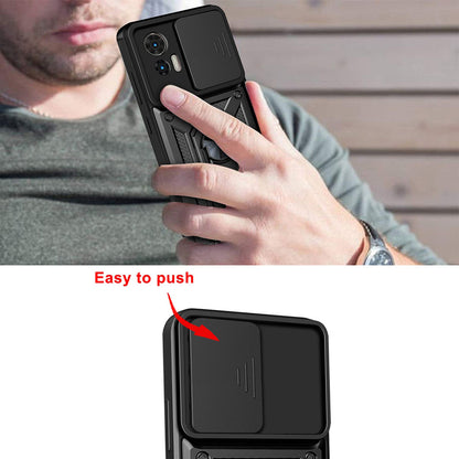 Mobilskal för Motorola Edge 50 Fusion, Techsuit, CamShield, Svart