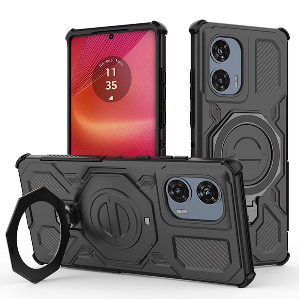 Fodral för Motorola Edge 50 Fusion, Techsuit, Carbon Shield Pro, Svart