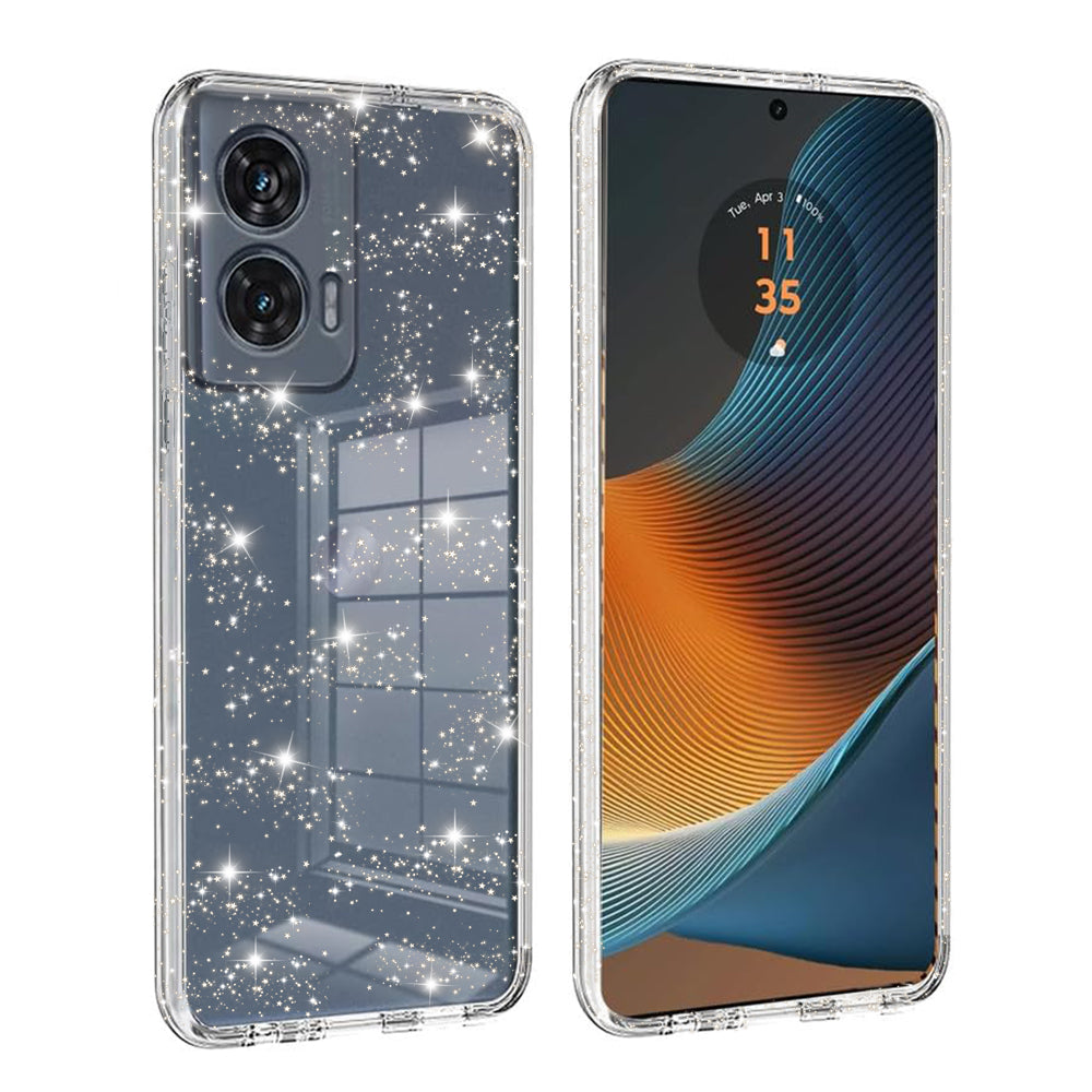 Fodral för Motorola Edge 50 Fusion, Techsuit, SparkleSkin, Transparent