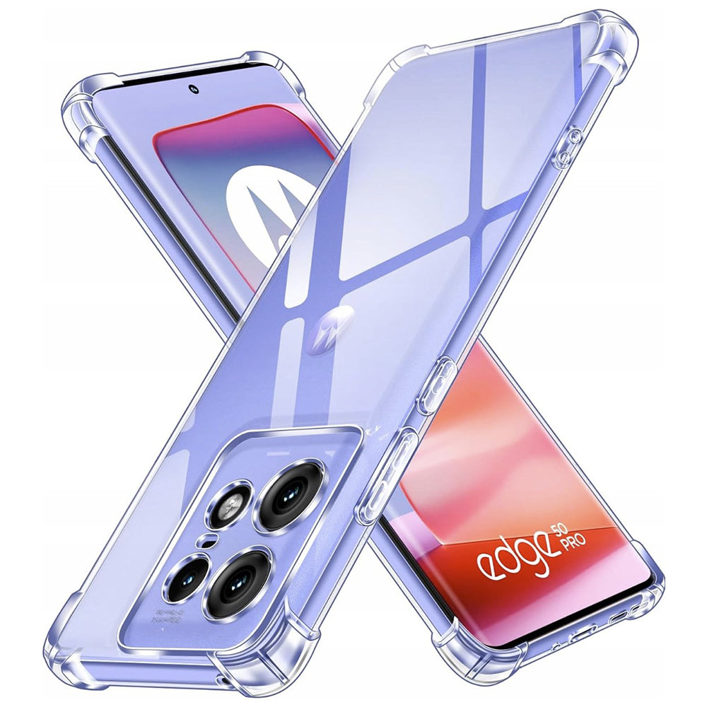 Fodral för Motorola Edge 50 Pro, Techsuit, stöttåligt klart, transparent