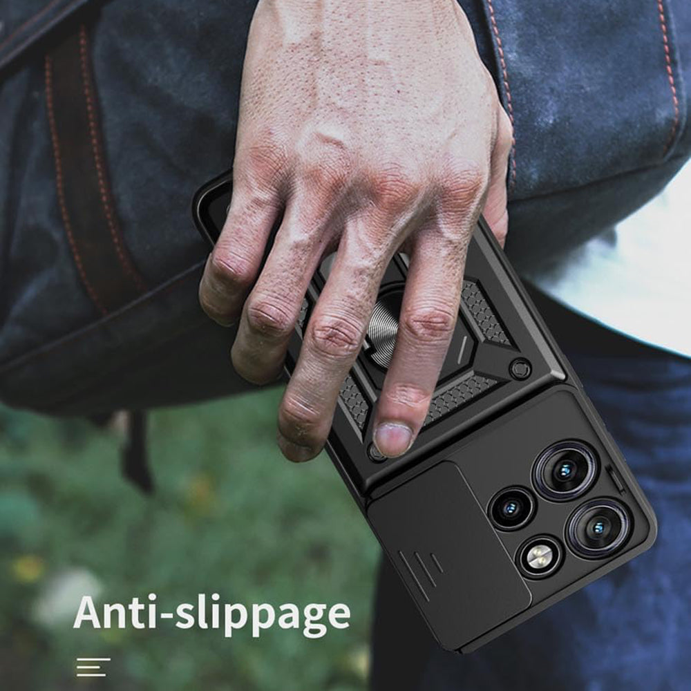 Fodral för Motorola Edge 50, Techsuit, CamShield, Svart
