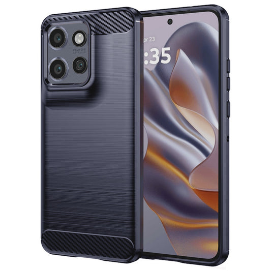 Skyddsfodral för Motorola Edge 60 Neo / Edge 50 Neo, Techsuit, Kolfiber, Blå