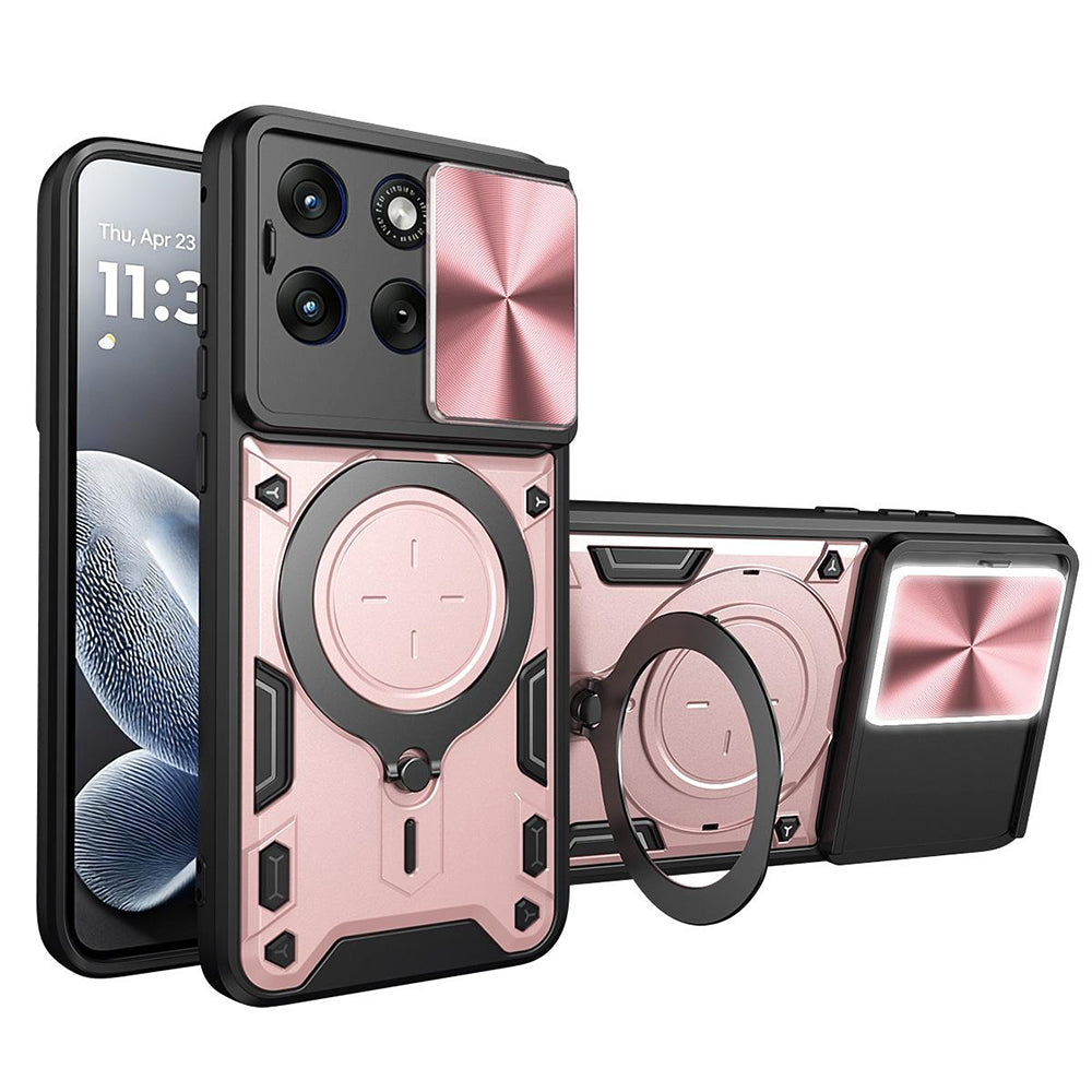 Fodral för Motorola Edge 70 Fusion, Techsuit, CamGuard Pro, Rosa Guld