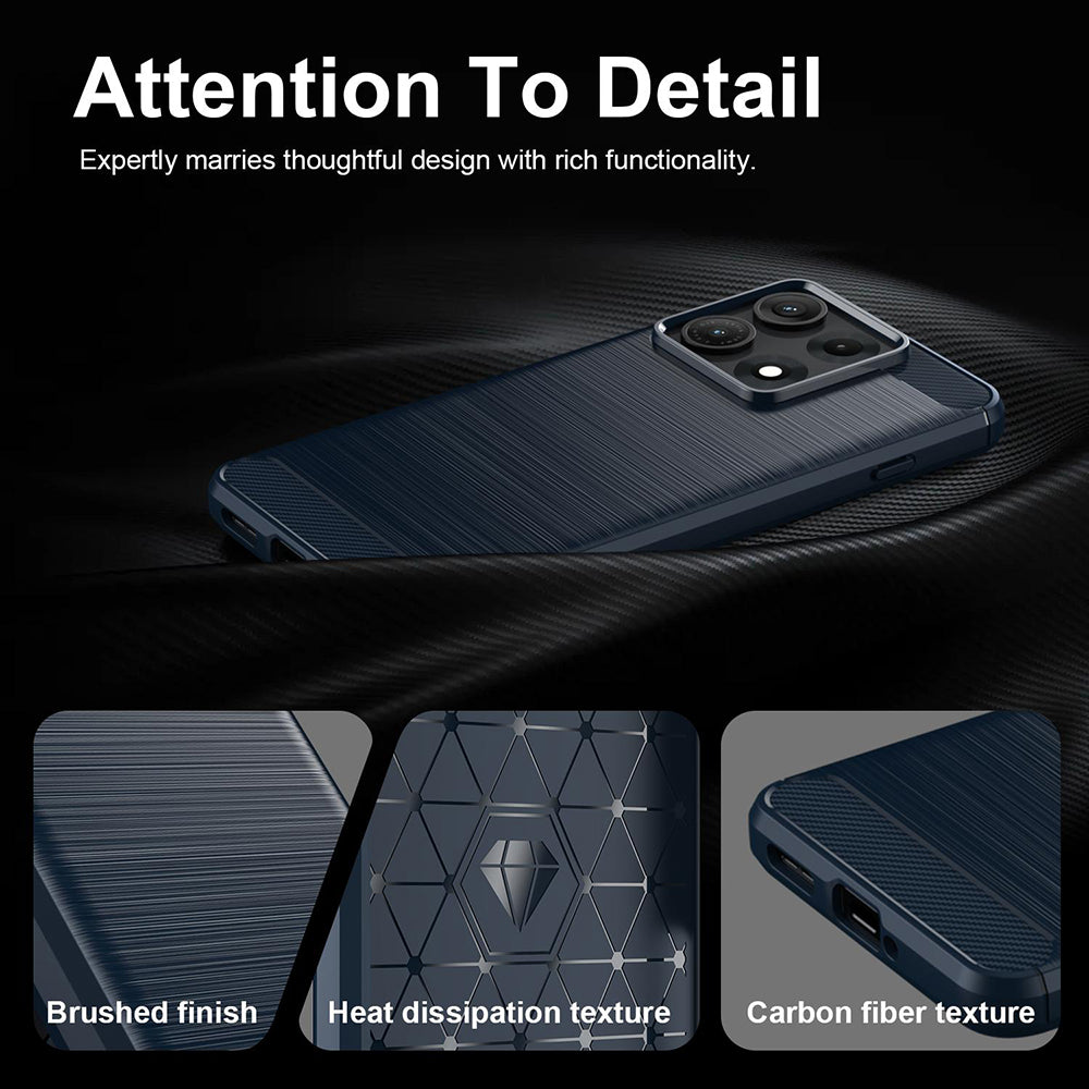 Fodral för Motorola Edge 70 Max, Techsuit, Kolfiber, Blå