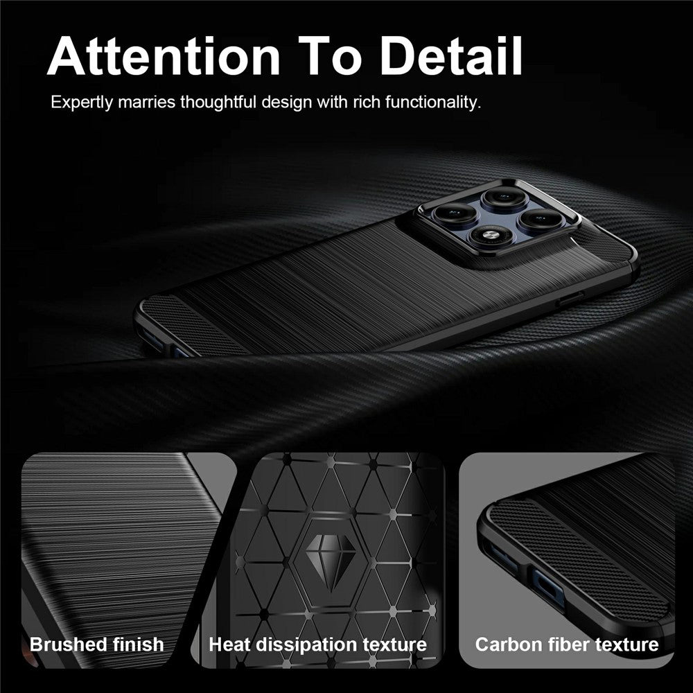 Fodral för Motorola Edge 70 Pro, Techsuit, Kolfiber, Svart