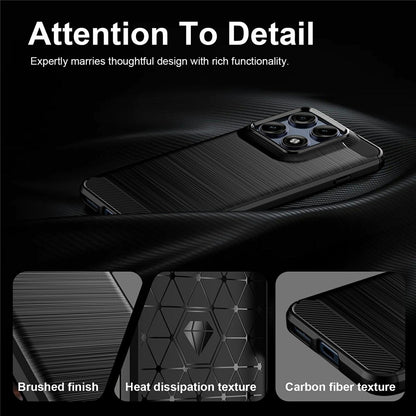 Fodral för Motorola Edge 70 Pro, Techsuit, Kolfiber, Svart