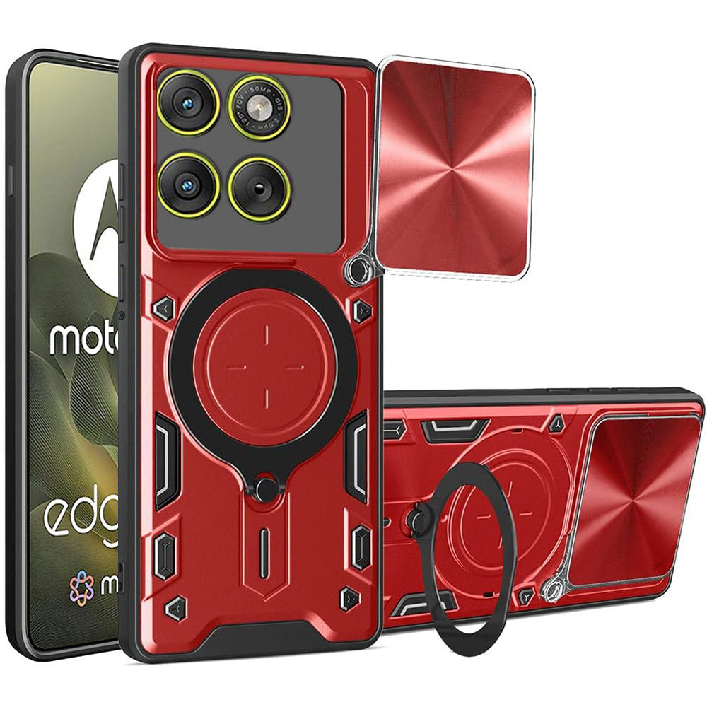 Fodral för Motorola Edge 70, Techsuit, CamGuard Pro, Röd