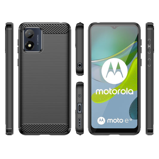 Fodral för Motorola Moto E13, OEM, Kolfiber, Svart