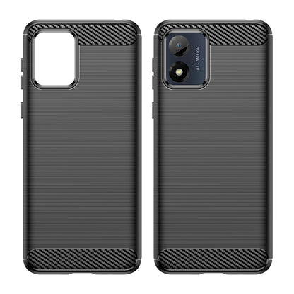 Fodral för Motorola Moto E13, Techsuit, Kolfiber, Svart