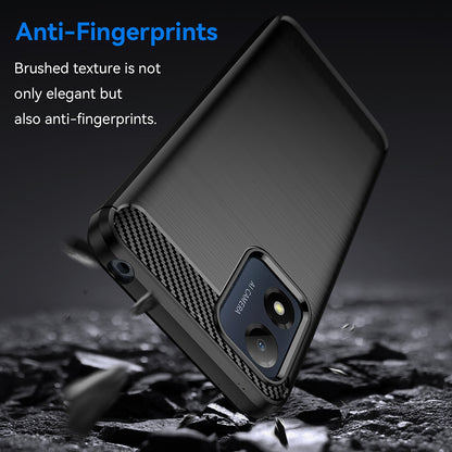 Fodral för Motorola Moto E13, Techsuit, Kolfiber, Svart