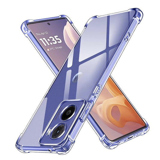 Fodral för Motorola Moto E15 / G05, Techsuit, stöttåligt klart, transparent