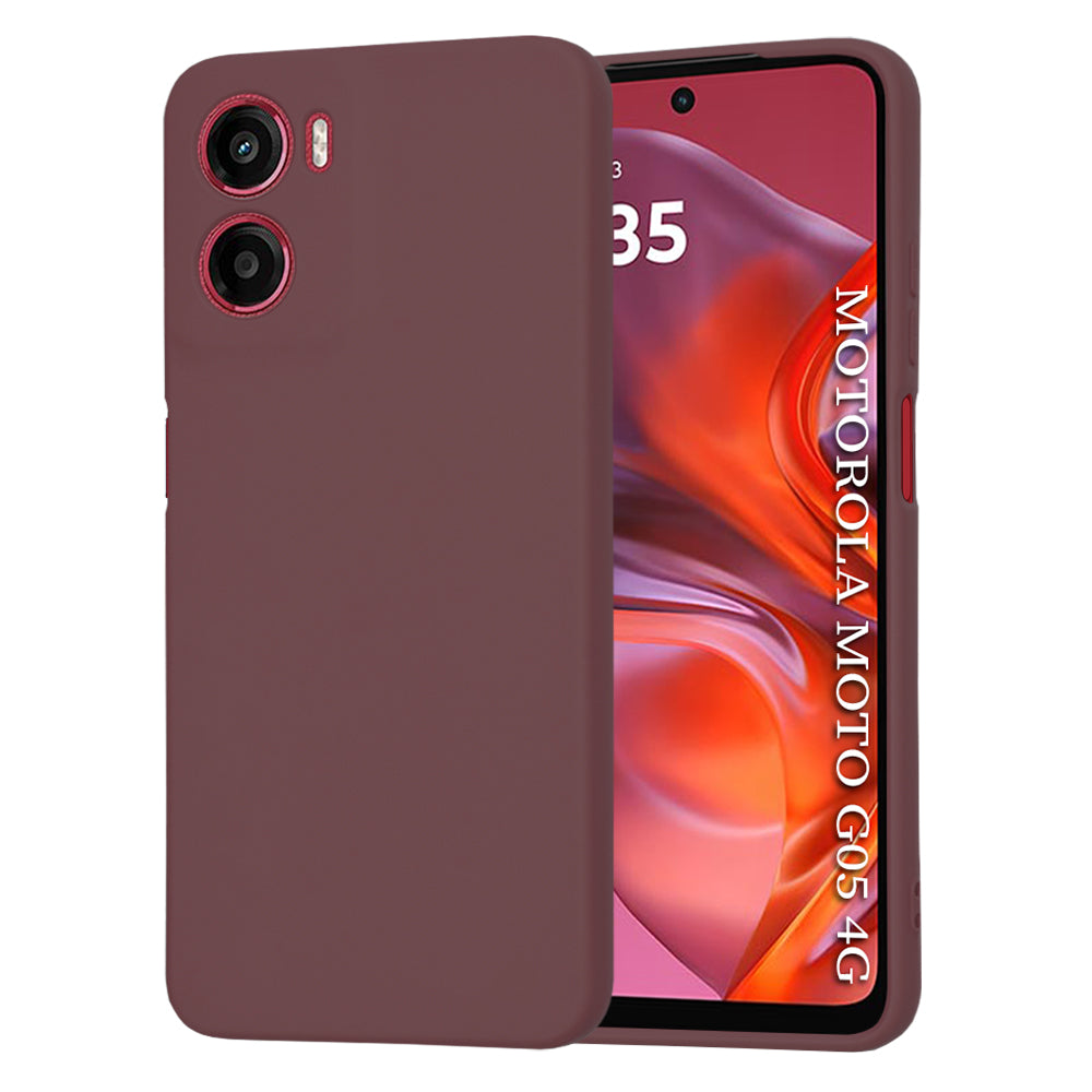 Fodral för Motorola Moto E15 / G05, Techsuit, SoftFlex, Vinröd