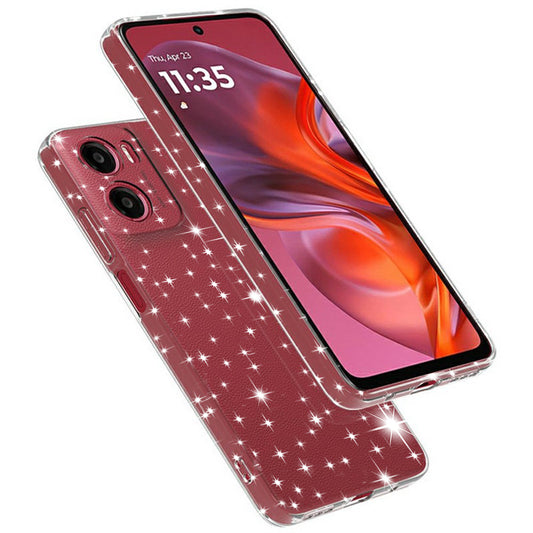 Fodral för Motorola Moto E15 / G05, Techsuit, SparkleSkin, Transparent